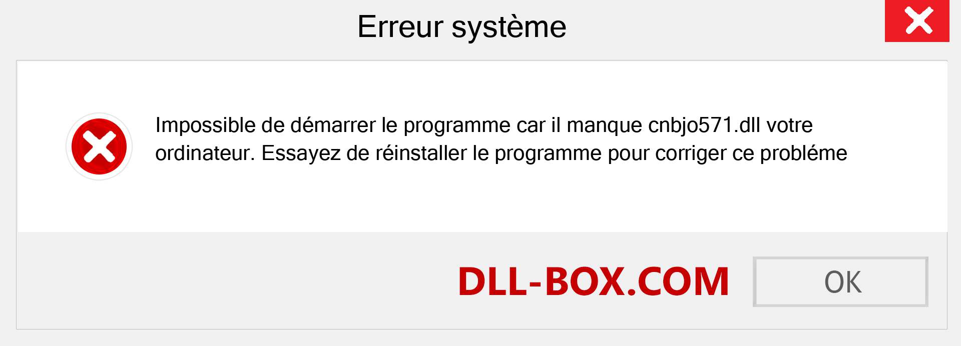 Le fichier cnbjo571.dll est manquant ?. Télécharger pour Windows 7, 8, 10 - Correction de l'erreur manquante cnbjo571 dll sur Windows, photos, images