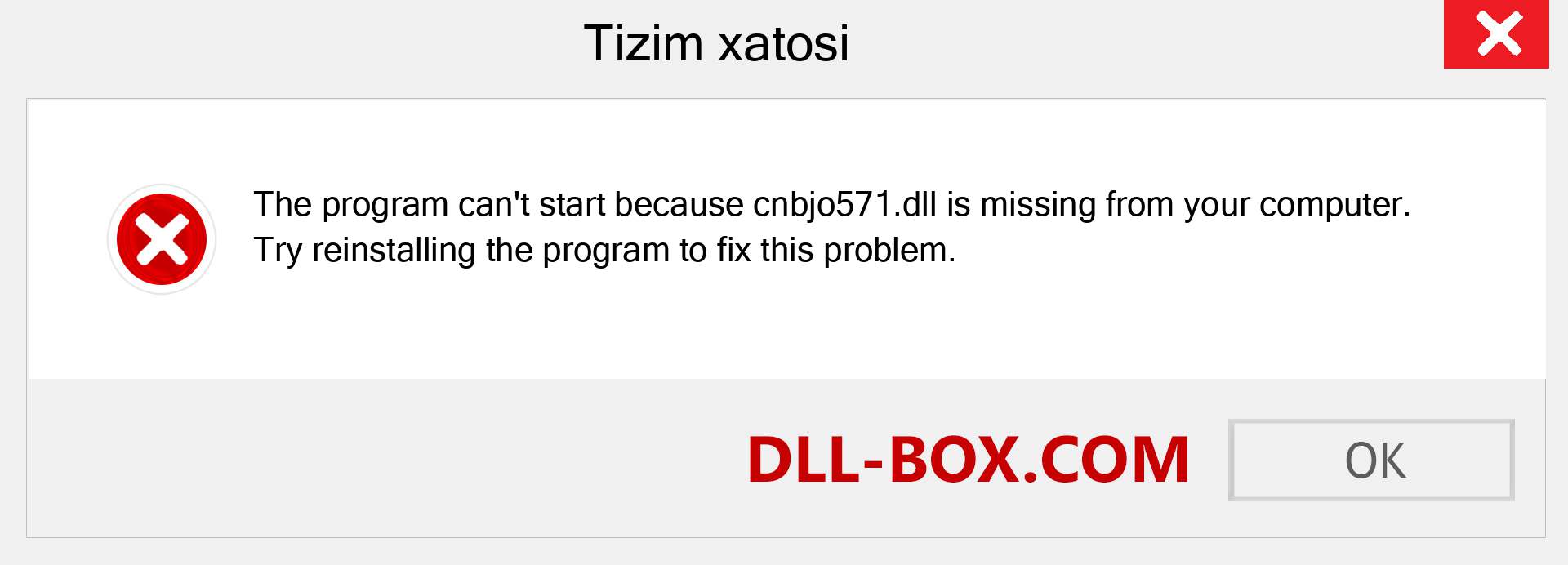 cnbjo571.dll fayli yo'qolganmi?. Windows 7, 8, 10 uchun yuklab olish - Windowsda cnbjo571 dll etishmayotgan xatoni tuzating, rasmlar, rasmlar